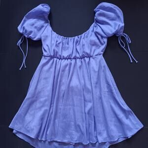 Lucy in the Sky Dress Purple Shimmer baby doll open back Princess whimsical M